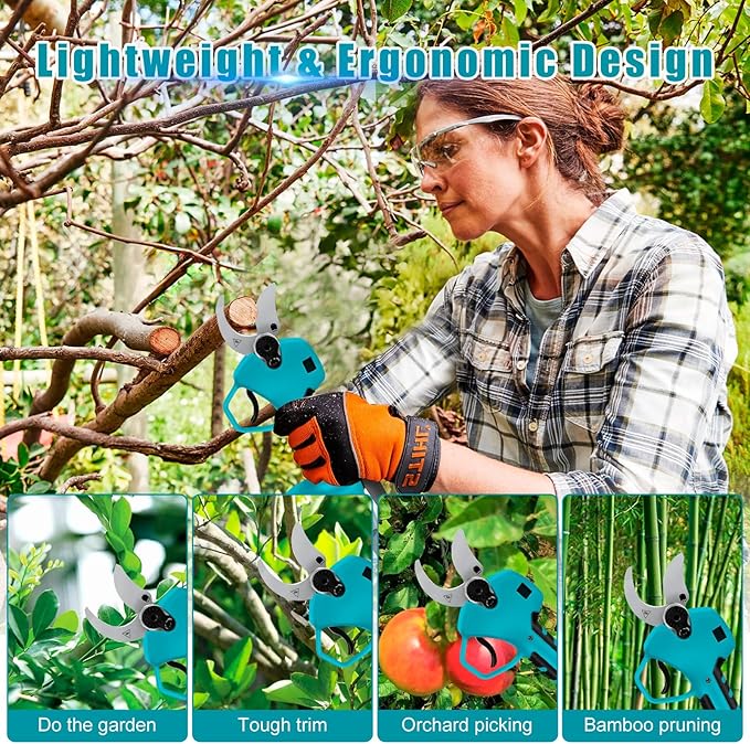 Electric Pruning Shears Compatible with Makita 18V Battery, 2.55“ (65mm) Cutting Diameter, Brushless Pruner Cutter with LED Display & SK5 Blades for Gardening Tree Pruning (Battery NOT included)