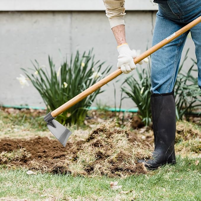 balacoo Hoe Farm Tool - Stainless Steel Gardening Hoe for Digging Weeding and Soil Loosening 6.1X5.11X2.16 Inches Ideal for Gardeners and Outdoor Enthusiasts