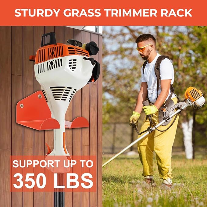 Weedeater Hanger, Heavy Duty Weed Eater Rack Waterproof Garage Organization Trimmer Rack, Garage Storage Tool Organizer for Grass Trimmer, Garden Tools