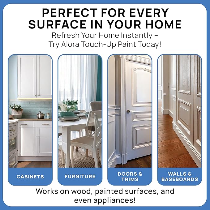 Alora Touch-Up Paint | Matte Finish for Drywalls, Concrete, Brick, Tile, Doors, Cabinets & More | Multi-Tone White Repair Kit | Quick-Dry, Low-Odor, Ultra-Low VOC | No Sanding or Primer Needed | 3 Pack