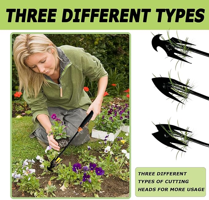 Weeding Tools 3 pcs,Portable Garden Weeder Tool,2025 New Weed Puller Tool,for Hand Weeder Puller for Vegetable Gardening Backyard Farm Planting & Uprooting Weeding Tool