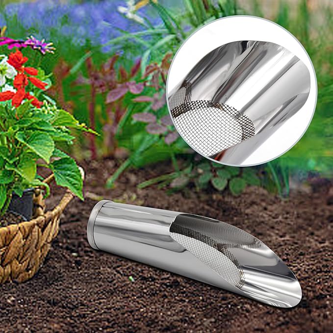 3Pcs Bonsai Soil Scoops Garden Shovels Garden Tool Bucket Shovel 3 Sizes Soil Scoops Soil Metal Spade Shovel Succulent Planting Potting Cup for Home Gardening Silver