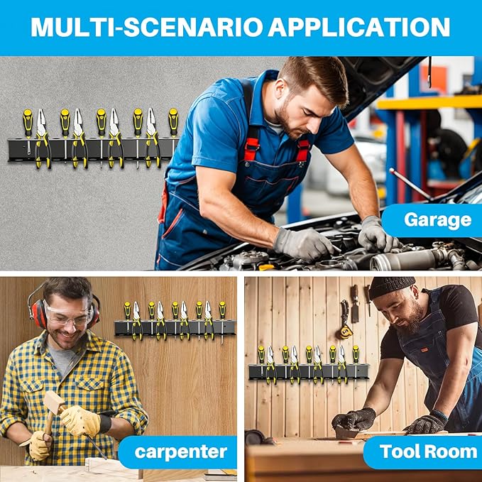 TSUMAZRURE Screwdriver Wall Rack, Screw Driver Holder and Screwdriver Rack, Tool Organizer Rack with Screw Driver Holders Organizers, Wall Mounted Tool Rack for Garage Tool Storage Rack (black)