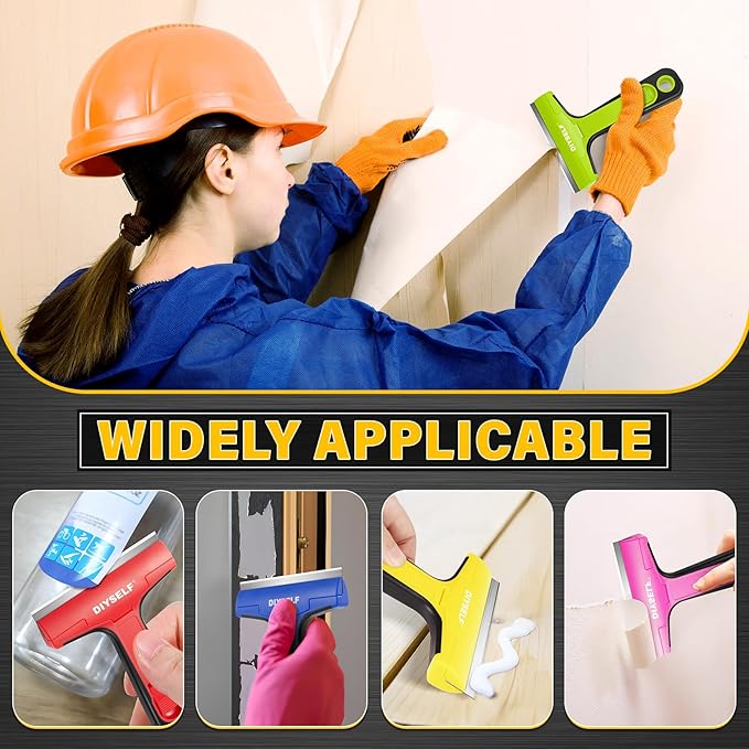 DIYSELF 1 Pack Razor Blade Scraper with 10 Extra Razor Blades, Scraper Tool, Glass Scraper for Cleaning, Glass Stove Top Scraper, Window Scraper, Paint, Cooktop, Oven Scraper, Razor Scraper Tool