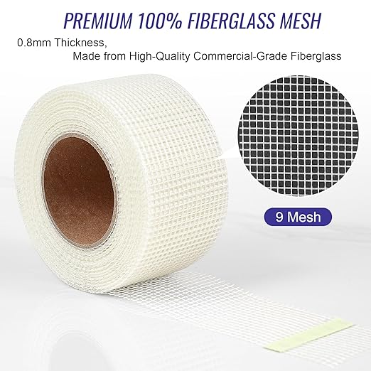 Drywall Repair Tape Sheetrock Self-Adhesive Joint Tape 2" x 100ft – Fiberglass Mesh Drywall Repair Roll for Wall Patch, Cracks & Drywall Patch (1 Roll)