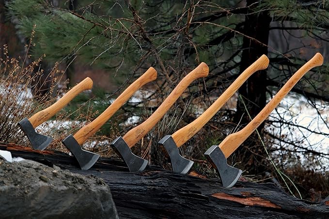 1844 Helko Werk Germany Axe Collection - 10 Traditional Axes - Hinterland, Saxon, Spaltaxt, Mini Spalter, Bavarian, Hessen, Black Forest Woodworker, Rheinland Pack Axe, Rheinland Hatchet, Wölfling