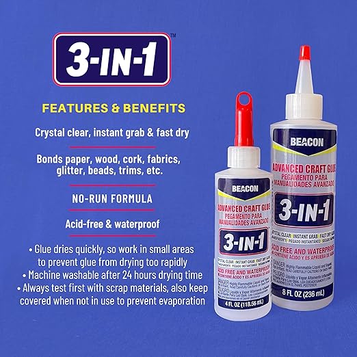 Beacon 3-in-1 Advanced Craft Glue, 8-Ounce, 12-Pack