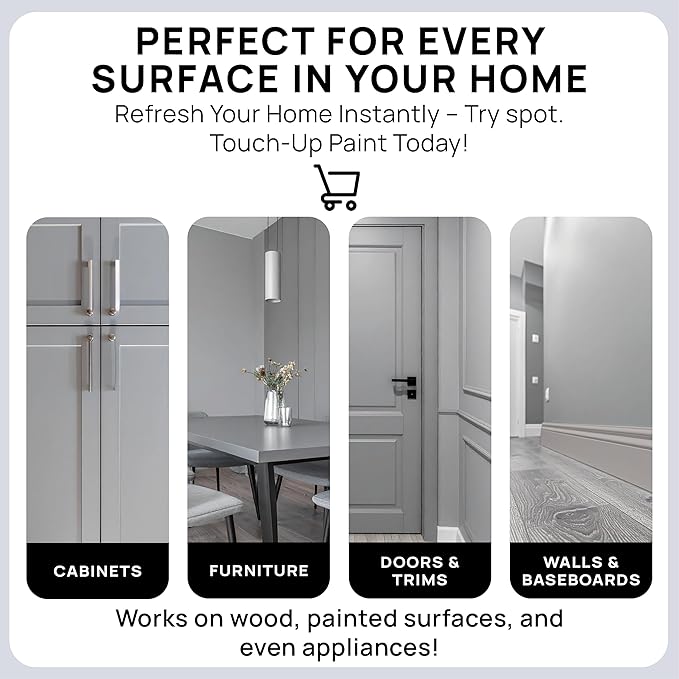 spot. Touch-Up Paint | Matte Finish for Cabinets, Walls, Doors & Furniture | Multi-Tone Gray Repair Kit | Quick-Dry, Self-Priming, Low-Odor, Eco-Friendly | No-Sanding or Primer Needed | 3 Pack