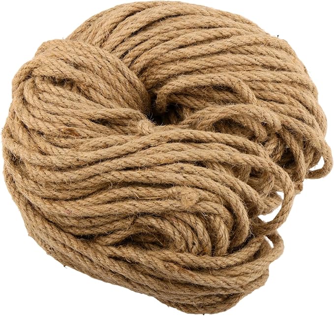 Jute Twine Rope, 8mm Thick, 164 Feet, Hemp Rope for Decorating, DIY Crafts, Garden