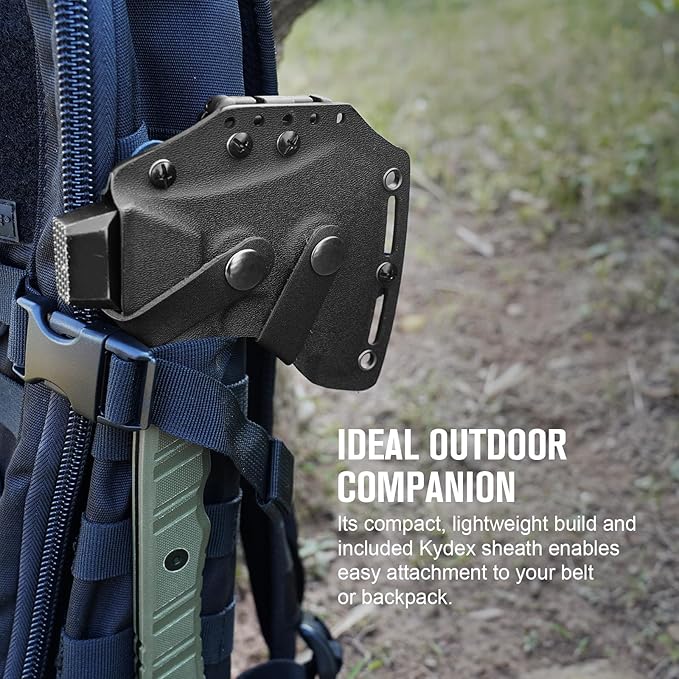 OKNIFE Otacle A1 Mini Multifunctional Hatchet, Rugged, Full Tang, 2-in-1 Hatchet, Comfortable, Non-Slip Grip with Durable Kydex Sheath