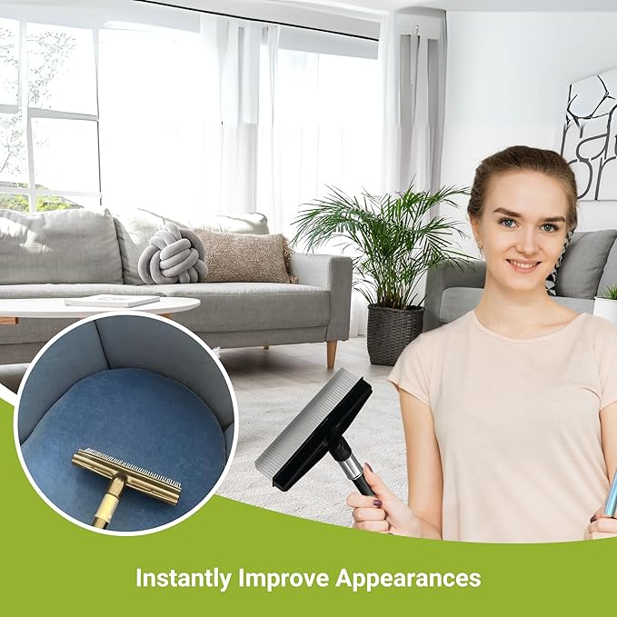 Small Room Groom Carpet Rake and Groomer with 11 Inch Handle, Portable Design, Carpet Brush Ideal for Pet Hair, Refreshing High Pile Carpets, Stairs, Furniture, Rugs, and Artificial Turf