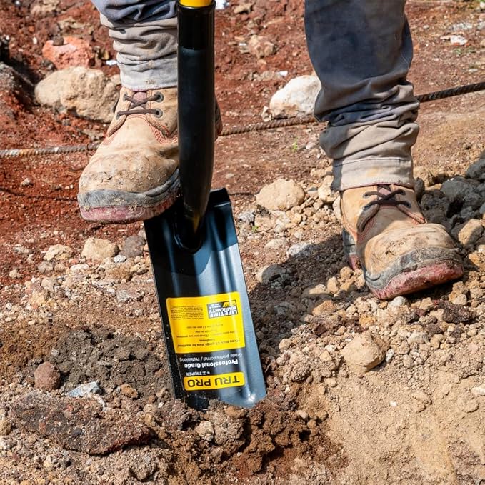 Truper 33436 California Trenching Shovel - 4-Inch Blade with 46-Inch Fiberglass Handle with Non-Slip Grip, 13 Gauge Blade