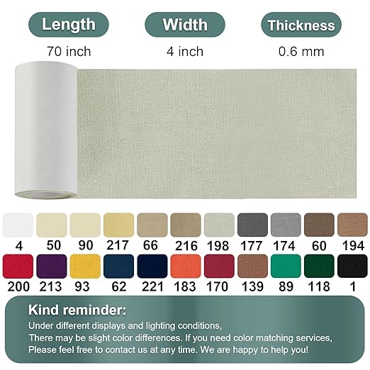 Canvas Repair Tape, 4×63 Inches Gray Waterproof Self-Adhesive Patch for Outdoor Gear, Durable and Weatherproof Fabric Tape for Boat Covers,Couch,Tents, Sofas, Sun Shades, Awnings, and Lounge Chairs