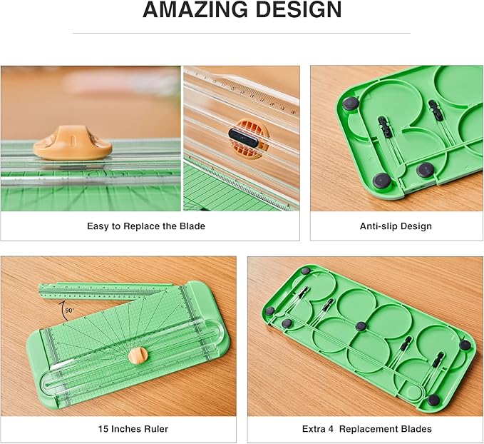 Xinart Paper Trimmer Tool Set A4 Craft Paper Cutter Weeding Tool Set Craft Knife/Weeder/Scraper/Spatula/Tweezers/Scissors Basic Tool Kit for Vinyl, Paper, Coupon, Label, Photo and Cardstock