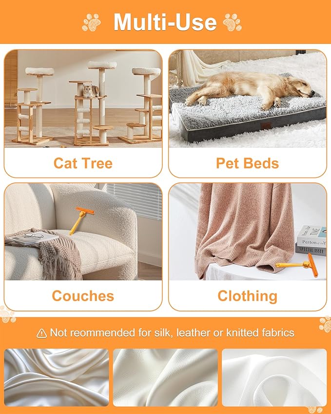 3 in 1 Carpet Rake for Pet Hair Removal Tool, 51” Adjustable Long Handle Pet Hair Removal Broom, Pet Grooming Brush, Cat Dog Hair Remover Carpet Scraper for Rugs, Mats