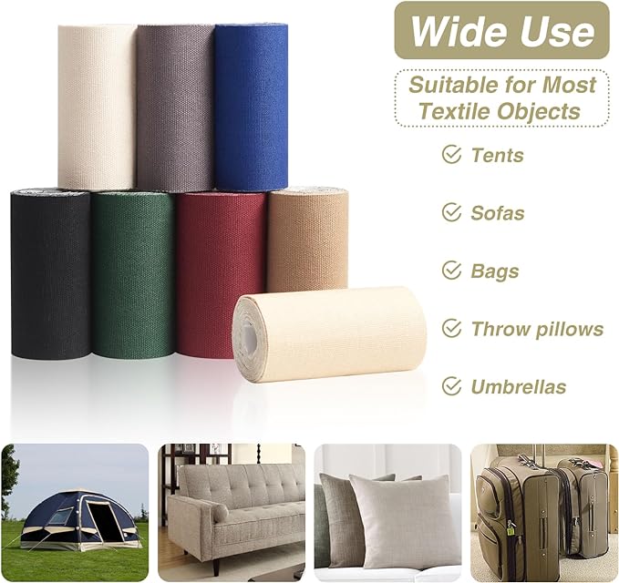 Canvas Repair Tape 4×70 Inch Waterproof Self-Adhesive Fabric Repair Patch for Repairing Boat Covers,Tents,Patio Umbrellas,Car Seats,Luggage,Sofas.(Brown)
