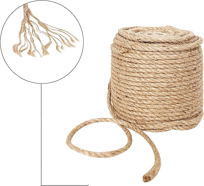 RAJRANG 164 Feet Natural Twine Strings - Handmade Suitable for Crafts Gift Christmas Durable Packing Cord for Gardening Application - 5 mm Diameter