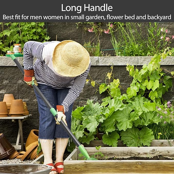 Thatch Rake for Lawns, Dead Grass Dethatcher Rake Removal Tool Heavy Duty Long Handle 54 inch, 13 inch Wide 11 Tines Manual Lawn Thatcher for Loosening Soil in Yard Garden