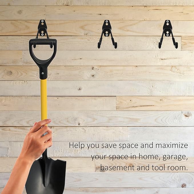 8 Pack Garage Hooks, Garage Tool Organizer Wall Mount, Heavy Duty for Utility Organizer, Steel Utility Garage Hooks for Ladders, Garden Tools, Bike