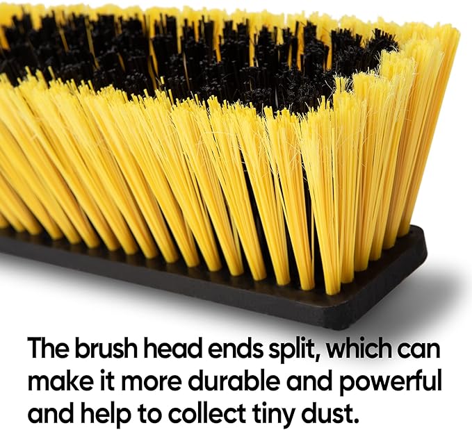 Yocada 18 Inch Push Broom Heavy-Duty Outdoor Commercial Broom Brush Stiff Bristles for Cleaning Patio Garage Deck Concrete Wood Stone Tile Floor 65.3 inch Long