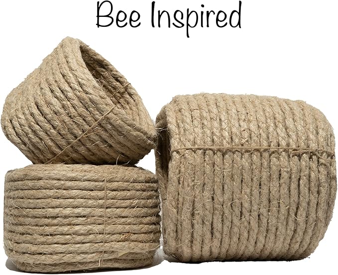 100% Organic Hemp Twine Rope (25ft x 1/4 in.), 6mm Thick Cord, Natural String, Heavy Duty Outdoor Twine, Jute Rope, Plant String, Twine for Crafts and Gardening