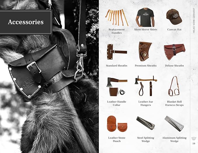 1844 Helko Werk Germany Axe Collection - 10 Traditional Axes - Hinterland, Saxon, Spaltaxt, Mini Spalter, Bavarian, Hessen, Black Forest Woodworker, Rheinland Pack Axe, Rheinland Hatchet, Wölfling