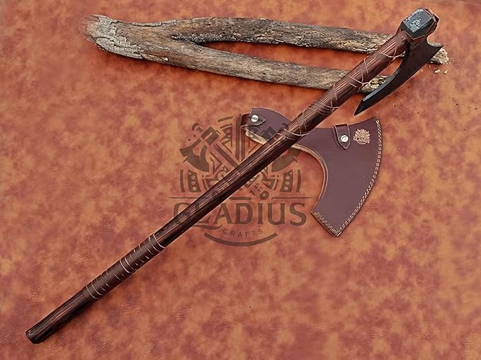 | Exquisite Handmade Viking Axe - Ideal for Collectors & Enthusiasts | Authentic, Artisan-Crafted | Medieval Styled Axe with Durable and Robust High Carbon Steel (GC-AX09)