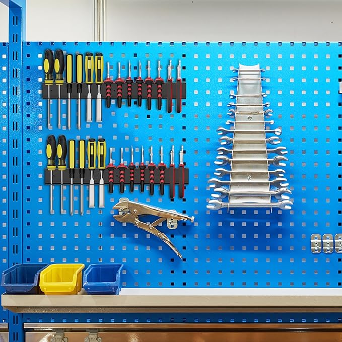 Screwdriver Plier Organizer Wall Mount,Screwdriver Rack,Metal Plier Holder Utility Tool Holder Organizers and Storage Rack for Garage Workshop Workbench Tool Chest Cart,1 PCS