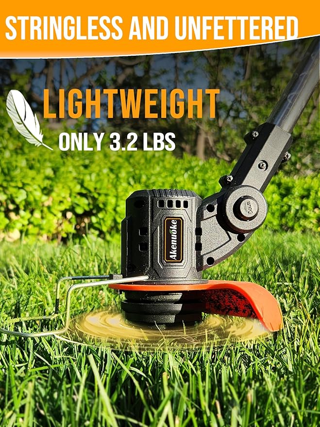 Electric Weed Wacker, 3 in 1 Weed Eater Battery Powered, Grass Trimmer Cordless with 2x21V Batteries & Charger, Lightweight Lawn Trimmer/Edger/Brush Cutter for Yard Garden