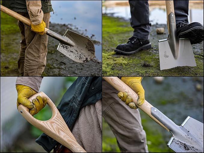 IDEALSPATEN - Made in Germany Since 1899 - Kieler Pointed Spade - D Handle Professional Cutting and Digging Spade 5.25lb - 45in (Kieler)#IS110