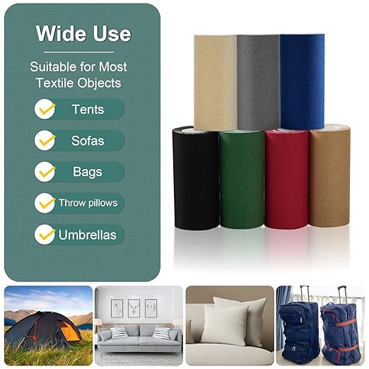 Canvas Repair Tape,4×63 Inches Blackish Green Waterproof Self-Adhesive Patch for Outdoor Gear,Durable and Weatherproof Fabric Tape for Boat Covers,Tents,Couch,Sofas,Sun Shades,Awnings,Lounge Chairs