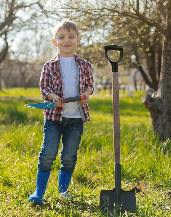 QWORK Shovel D Grip Handle, 4 Pack 1-1/8" Inside Diameter PVC D Shaped Grip Shovel Handle Replacement for Digging Raking Tools