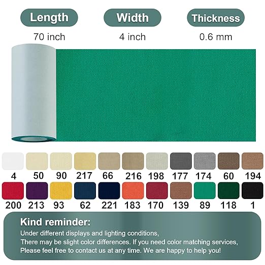 Canvas Repair Tape, 4×63 Inches Green Waterproof Self-Adhesive Patch for Outdoor Gear, Durable and Weatherproof Fabric Tape for Boat Covers, Tents, Couch, Sofas, Sun Shades, Awnings, and Lounge Chairs