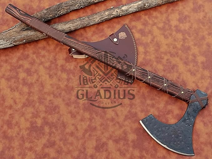 | Exquisite Handmade Viking Axe - Ideal for Collectors & Enthusiasts | Authentic, Artisan-Crafted | Medieval Styled Axe with Durable and Robust High Carbon Steel (GC-AX09)
