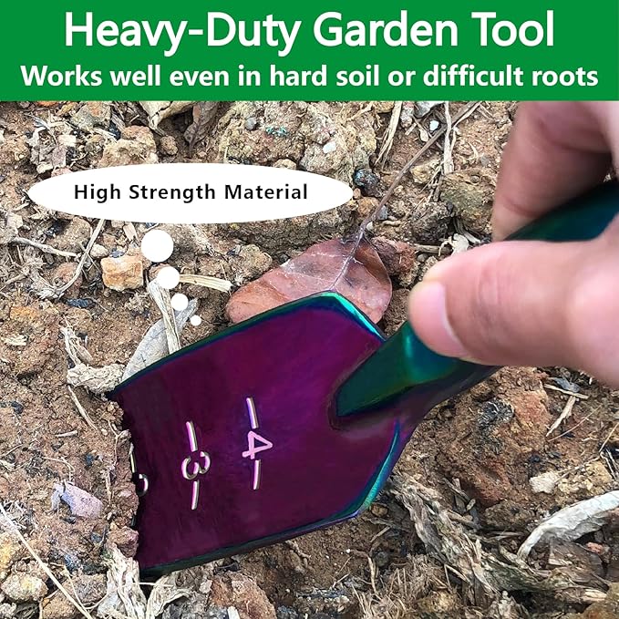 Garden Shovels - 2 Pack Gardening Tools, Heavy Duty Garden Trowels, High Strength Alloy Steel for Soil Digging Planting Transplanting Weeding - Solid Metal Handle, Colorful