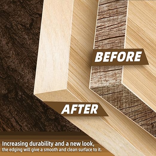 GSCIT Club Birch Edge Banding, 1/2 inch x 50ft roll of Veneer Edge Banding -Pre-glued Flexible, Real Wood Tape Banding for Cabinet Repair Furniture Restoration