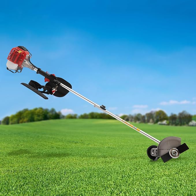 26CC 2-Stroke Weed Eater Gas Powered Weed Wacker, 2 Blade Heads Cordless Lawn Edger Gas Weed Trimmer with Shoulder Strap and Goggles Grass, Trimmer Tools for The Garden and Yard