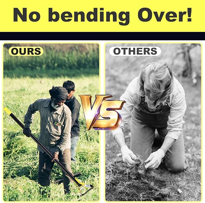 Hoe Garden Tool - Heavy Duty Hula Garden Hoe for Easy Weeding,30-54 Inch Long Handle Stirrup Hoes Gardening Tools,Scuffle Action Loop Hoe for Flower Beds,Yards,Mulch Areas