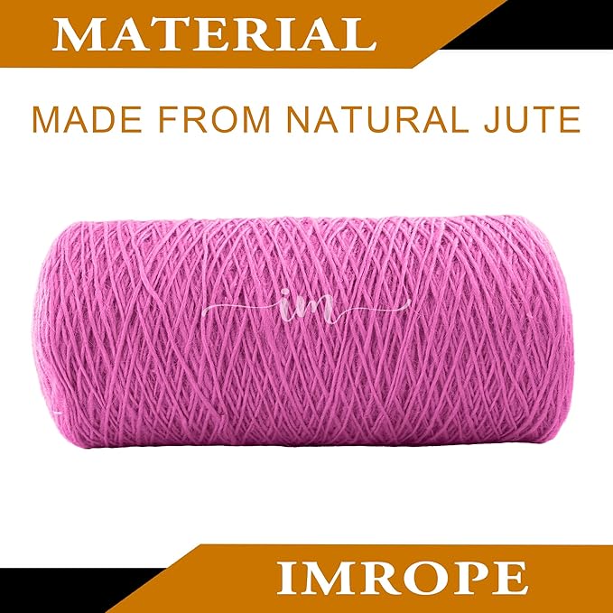 1mm x 1500 Feet Pink Jute Rope, Twine for Gardening Tomato Climbing Plant Tie Floristry Crafts Gift Wrapping Packing Decor