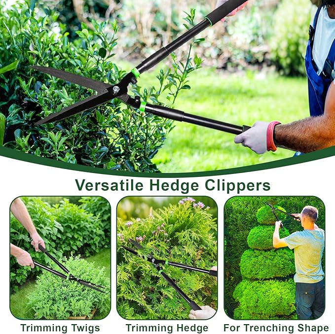 29.9" Hedge Shears,Professional Pruning Shears For Gardening,Sharp Hedge Clippers Handheld With Comfort Grip Handles,Carbon Steel Garden Clippers Handheld for Precise Trimming Gardening Tools