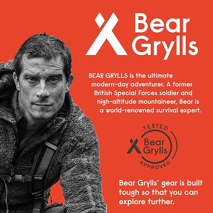 Bear Grylls Ultimate Hatchet, Axe for Camping, Survival, and Backpacking, Includes Sheath, Bottle Opener, Hammer, and Hex Wrench, 3cr13 Stainless Steel - Black Oxide