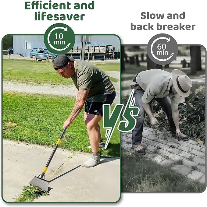 Garden Flat Shovel, Weeding Tool, 60 Inch Multifunctional Garden Cleaning Shovels, Heavy Duty Floor Scrapers Long Handle,Metal Weeding Scraper for Lawn Edging, Ice Scraper, Snow Shovel