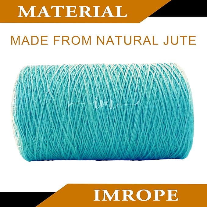 1mm x 5000 Feet Blue Jute Rope, Twine for Gardening Tomato Climbing Plant Tie Floristry Crafts Gift Wrapping Packing Decor