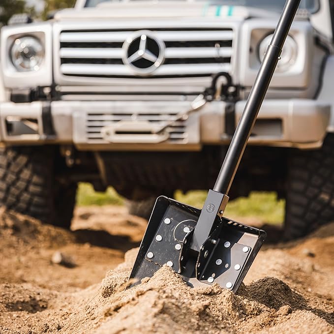 DMOS Delta Shovel - Collapsible Heavy-Duty Steel Folding Shovel for Camping, Overlanding, Survival, Military, Hunting, & Off-Road Use - Blackout - Pro