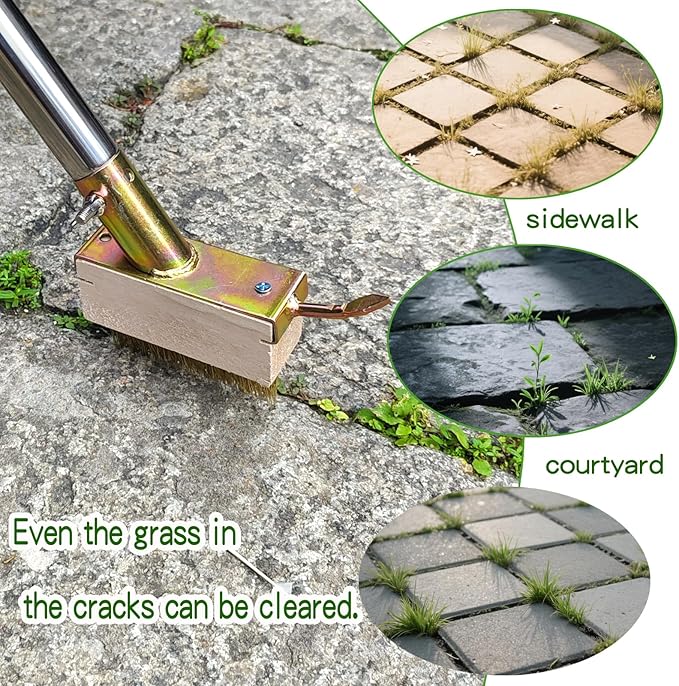 Long Handle Crack Weeder Crevice Weeding Tool-Weed Crack Remover Tool,Tool for Weeding Between pavers, Paving Sidewalk Driveway Crack Weeder, Weed Puller ,Patio Weed Remover Tool