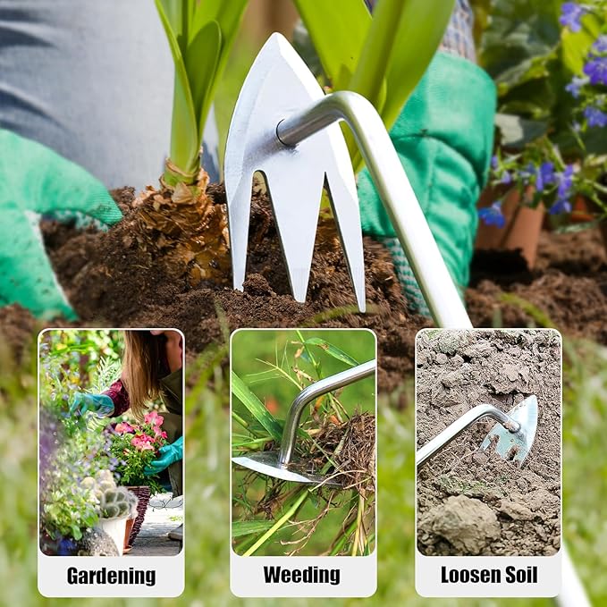 Stainless Steel Weed Puller, Manual Hand Weeder Tool, Garden Weeding Tool for Yard