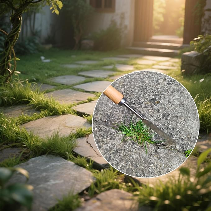 Long Handle Crack Weeder Crevice Weeding Tool-Weed Crack Remover Tool,Tool for Weeding Between pavers, Paving Sidewalk Driveway Crack Weeder, Weed Puller ,Patio Weed Remover Tool