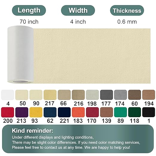 Canvas Repair Tape, 4×63 Inches Light Beige Waterproof Self-Adhesive Patch for Outdoor Gear,Durable and Weatherproof Fabric Tape for Boat Covers,Couch,Tents, Sofas, Sun Shades, Awnings, Lounge Chairs