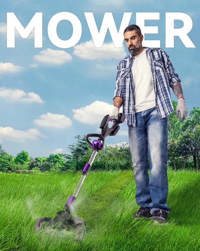 Weed Wacker Cordless, GearBrushless™, 3-in-1 Edger/Mower/Trimmer with Blade, 20V Battery Powered, 60 Min Runtime (WhackPro 4820XG)