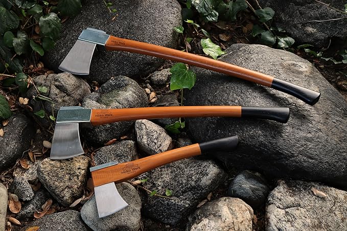 1844 Helko Werk Germany Axe Collection - 5 Vario Axes Set - Heavy Log Splitter, Heavy Universal, Mid Size-Universal, Splitting Axe, Universal Hatchet